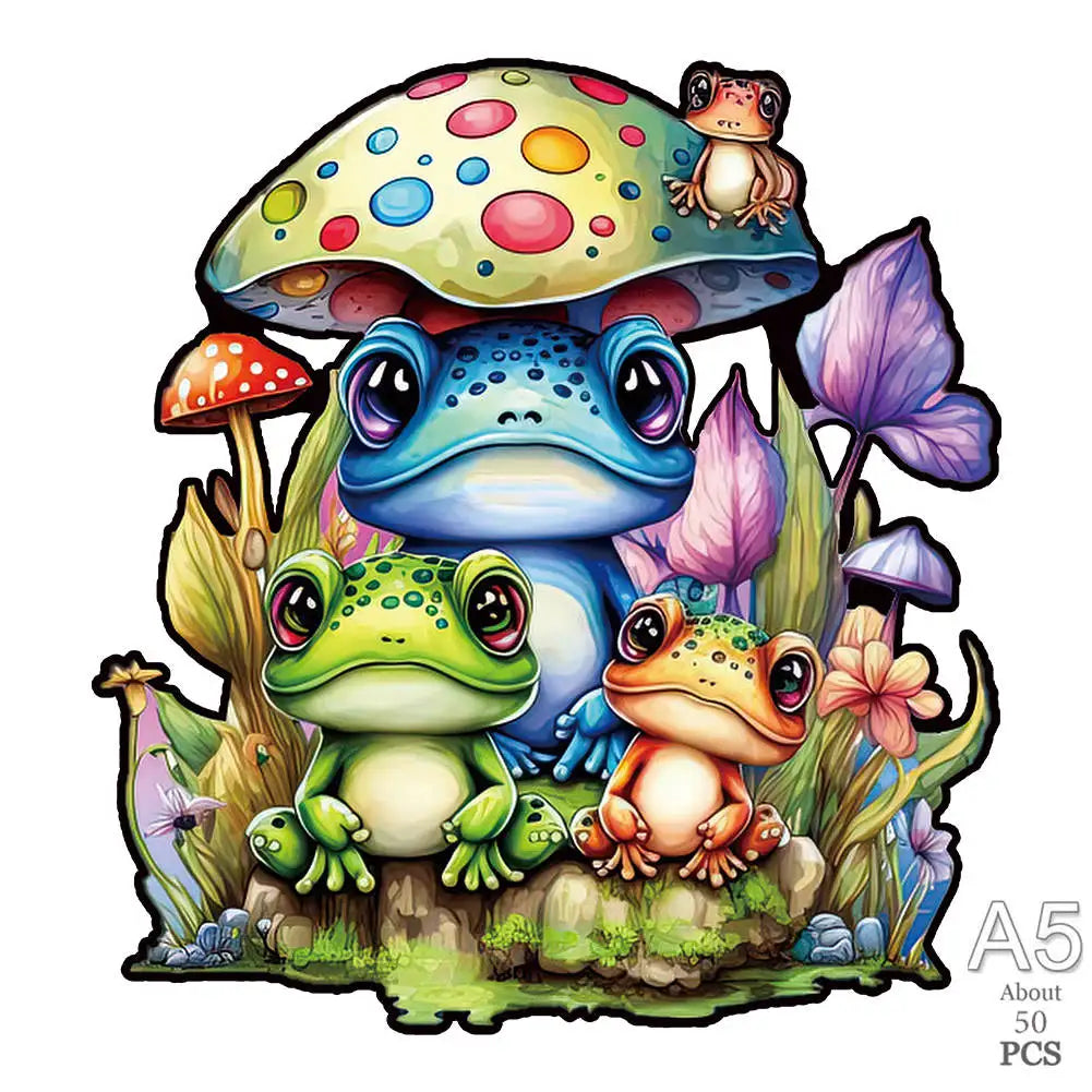 EZ Adult Animal Wooden Puzzle Round Peacock and Bird Wooden Puzzle Children's Puzzle Toy Festival Gift Fox Shape Jigsaw Puzzles