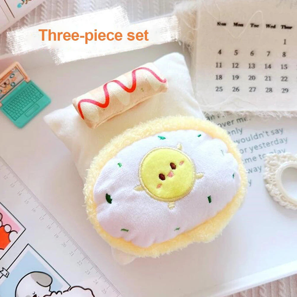 EZ Ropa Labubu For 15/17cm Labubu Doll Quilt and Pajama Set Three-piece Set Cosy Baby Bed Home Warmth Toy Girl Gift
