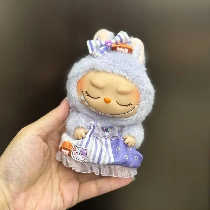 EZ Mini Plush Doll'S Clothes Outfit Accessories For Korea Kpop Exo 15-17cm Labubu Idol Overalls set Clothing Gift