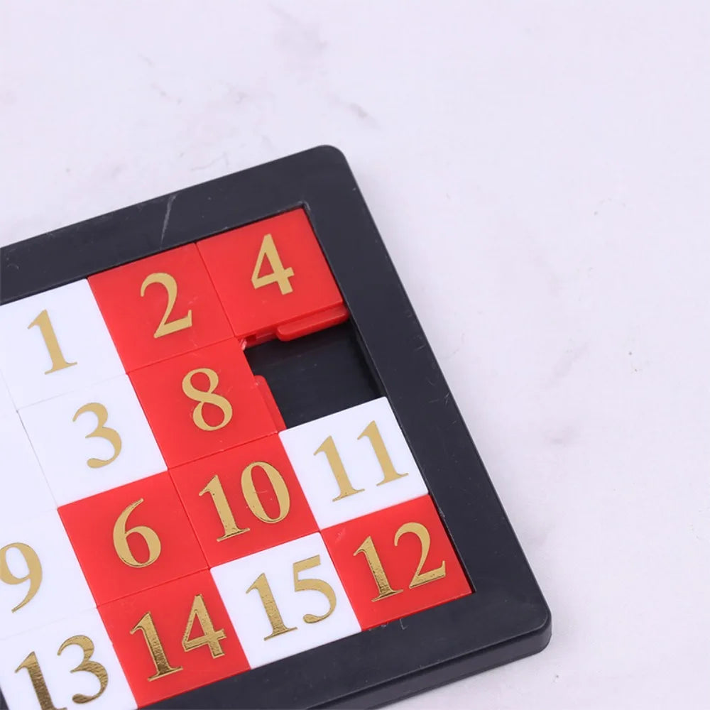 EZ Early Educational Math Toy Developing for Children Plastic 1-15 Number Puzzles Kids Toy Sliding Puzzle Toy 15 Tiles Logics Game