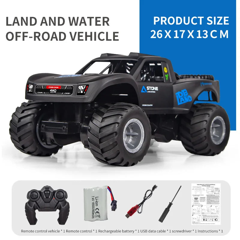EZ JJRC Q156 4WD 2.4G Amphibious Off-road Climbing RC Flip Stunt Car Racing All-terrain Waterproof Children's RC Toys Gifts