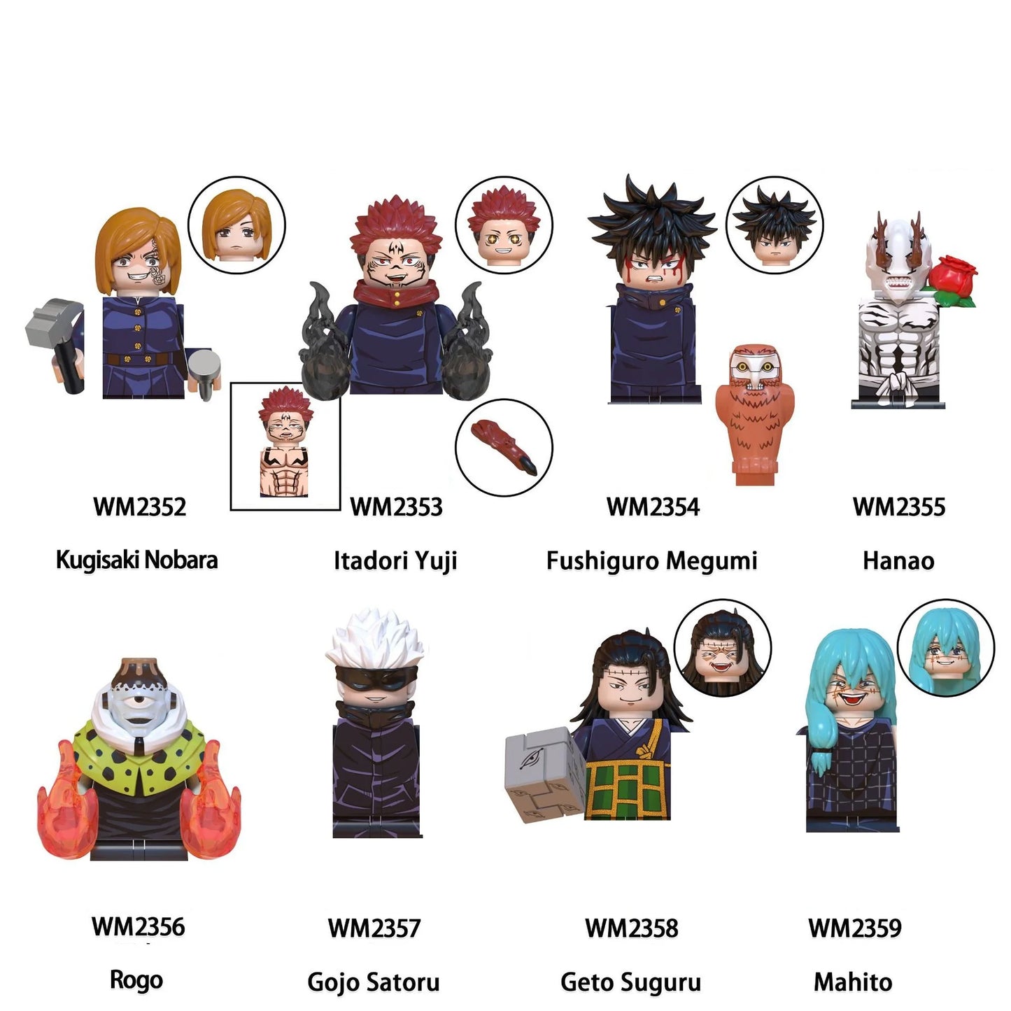 EZ Jujutsu Kaisen Anime Cartoon Gojo Satoru Itadori Yuj Fushiguro Megumi Okkostu Yuta Building Blocks Mini Action Figures Kids Toy