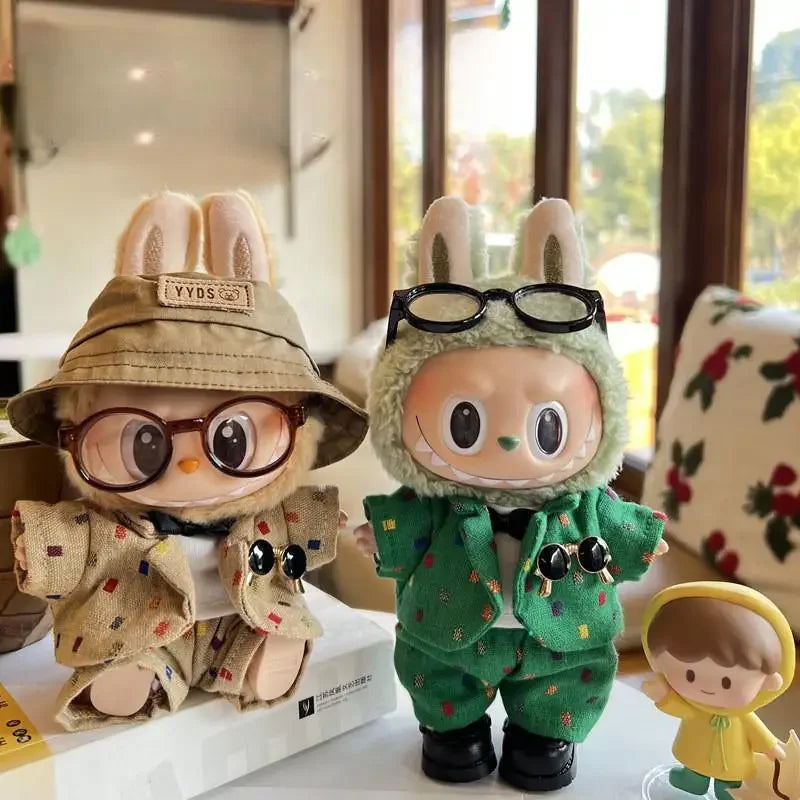 EZ Mini Plush Doll'S Clothes Outfit Accessories For Korea Kpop Exo 15-17cm Labubu Idol Little small suit hat glasses Clothing Gift
