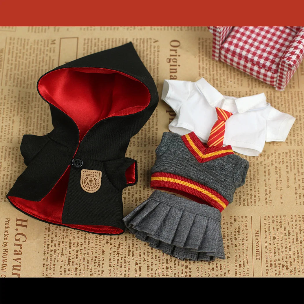 EZ New Labubu Doll Magic Academy Clothes Set Pendant Doll Clothes Decoration 15&17cm Size Doll Clothes Hog Warts School Uniform