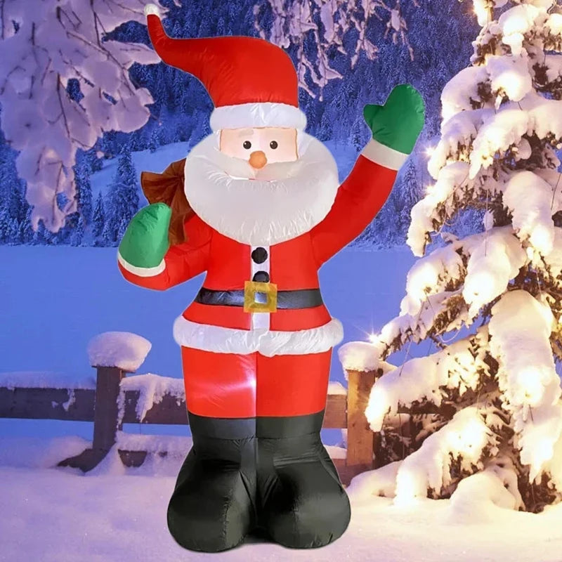 EZ Backpack Santa Claus Christmas Decoration Inflatable Toys With LED Light 1.8M Inflatable Model Holiday Gift Indoor Outdoor Decor
