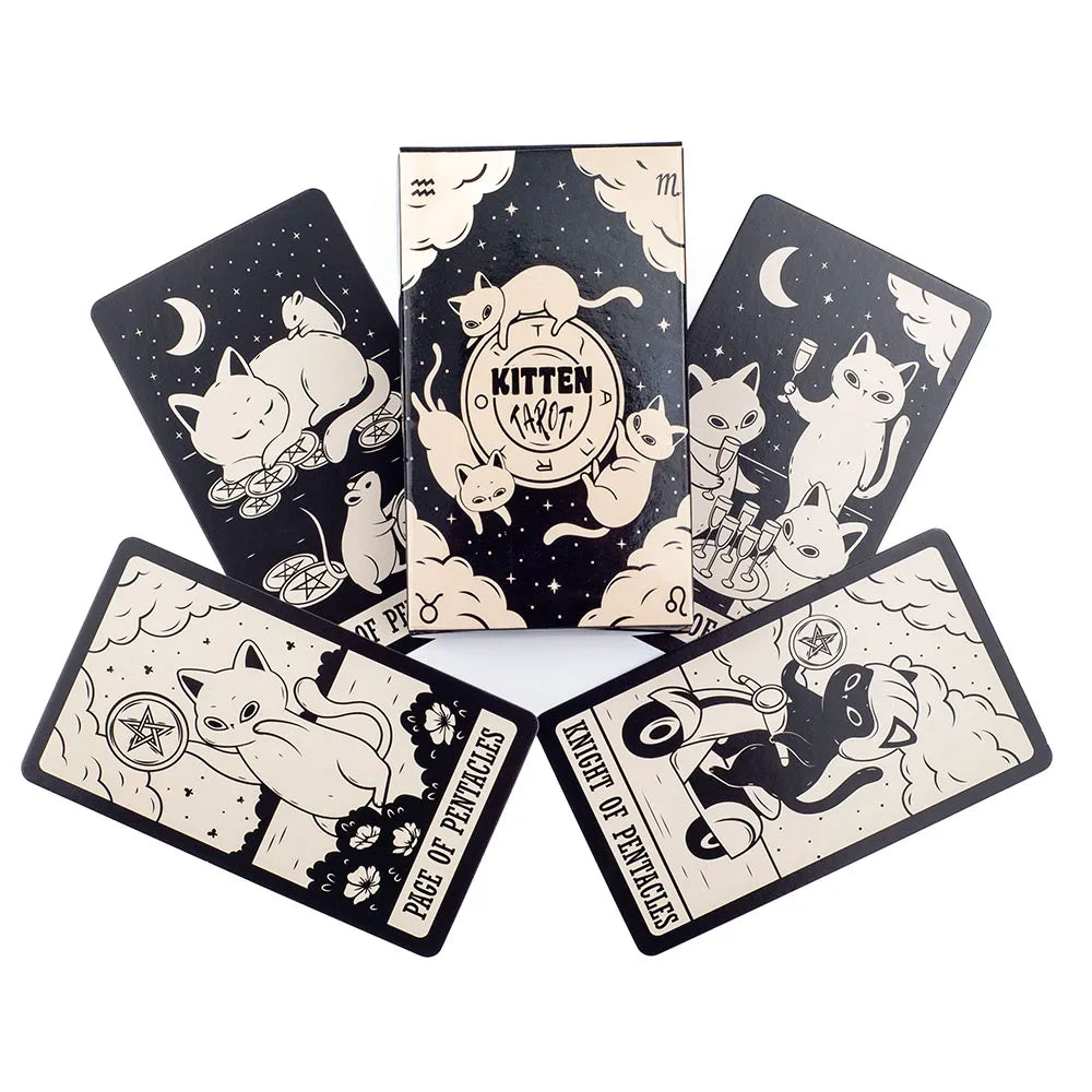 EZ 78 Card Deck Kitten Tarot Oracle Card Fate Divination Leisure Entertainment Family gatherings Tarot Card Game