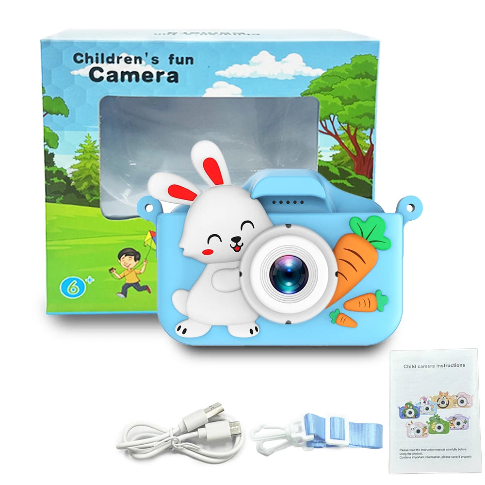 EZ Kids Camera Digital Dual Camera HD 1080P Video Camera Toys Mini Cam Color Display Children Birthday Gift Kids Toys Rabbit Kids