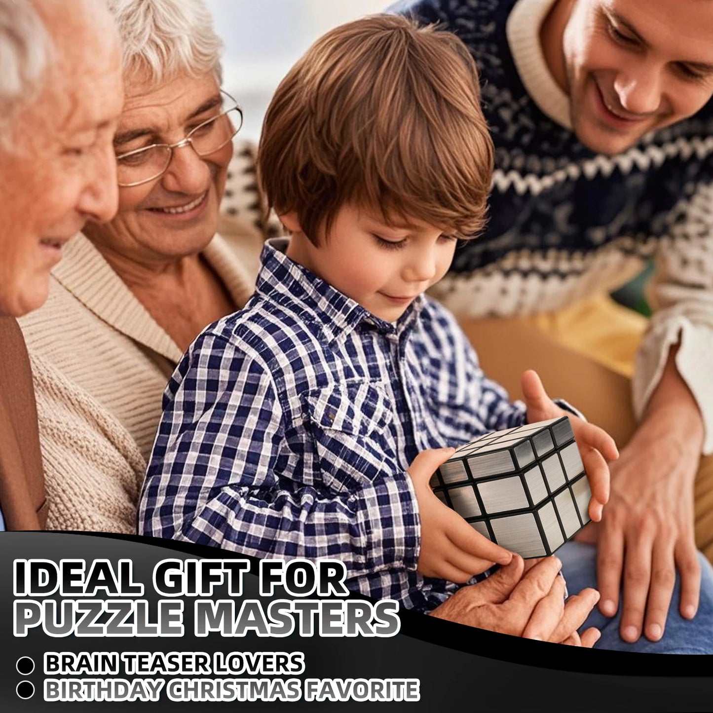 EZ SENGSO Mirror Cube 2x2 3x3 4x4 Magic Tower High-Reflectivity Puzzle Toy - Birthday Gift for Adults & Children's Logic Training