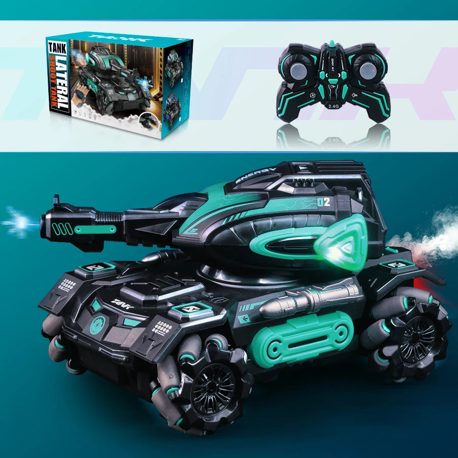 EZ RC spray car 2.4G four-wheel stunt launch water polo tank car boy machine armour  toy car Watch requires additional purchase