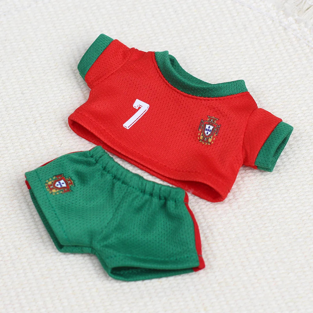 EZ Labubu V1V2 V3 Football Series Set 10/7 Clothing Doll DIY Sportswear Vinyl Pendant Doll Clothing Boys Gift Toys In Stock