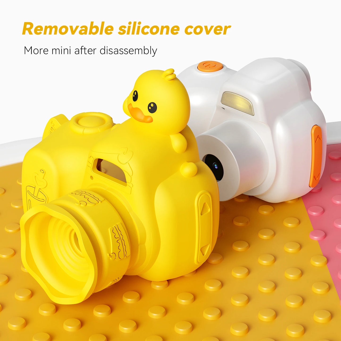 EZ Mini Keychain Camera FHD 1080p with 64GB SD Card Yellow Duck Toy Cameras Pocket Digital Camera Christmas Birthday Gifts for Kids