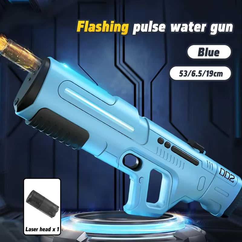 EZ New Pulse Electric Continuous Shooting Water Gun Powerful Water Spray Light Large Capacity Self-priming Children's Summer Toy