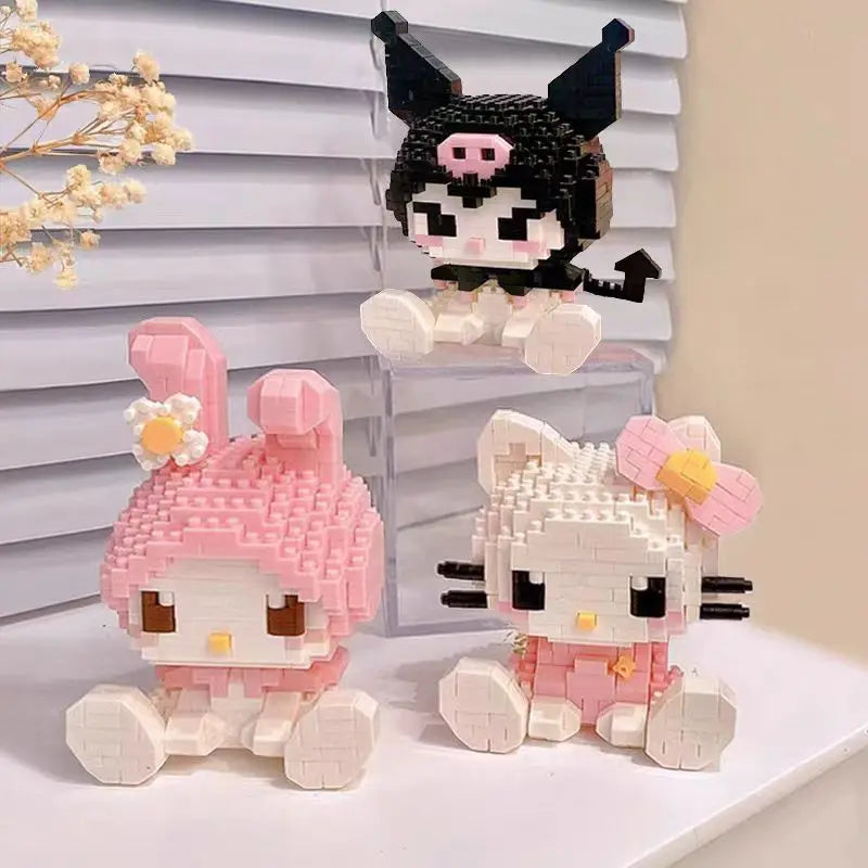 EZ KEEPPLEY Sanrio Anime Hello Kitty My Melody Cinnamoroll Pompompurin Kuromi Building Blocks Girl Kid Holiday Christmas Gift