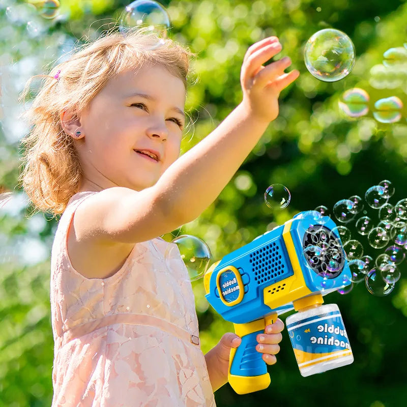 EZ Space Electric Automatic Bubble Machine Bubble Gun Summer Beach Bathing Outdoor Games Children Fantasy Kids Bubble Toy