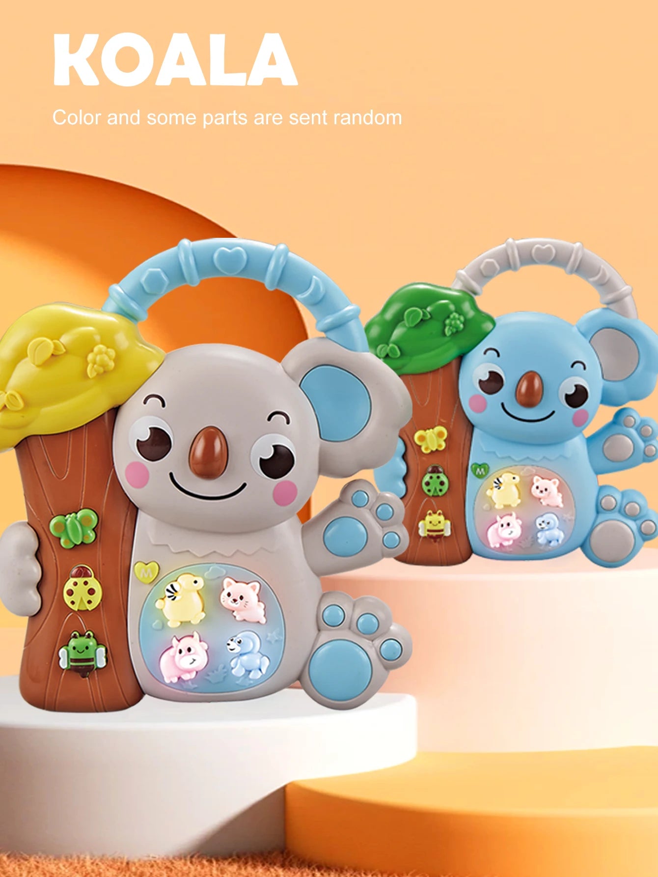 EZ Cartoon Animal Electronic Keyboard, Lighting Music Piano Multi-mode Sound Effect Switching, Puzzle Early Education Toys for 3+