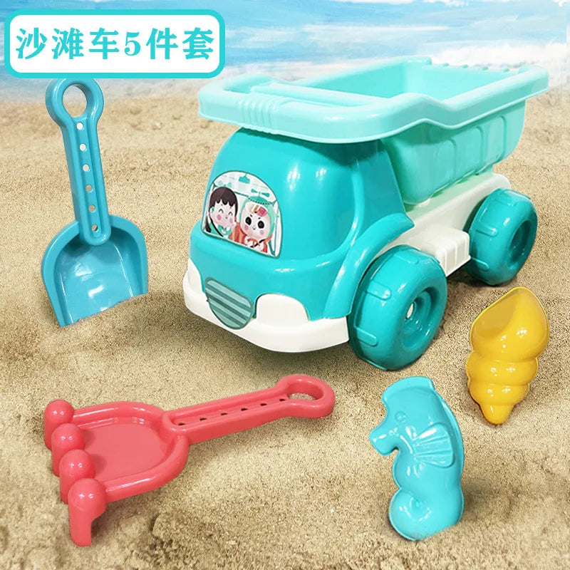 EZ 23PCS Summer Beach Set Toys For Kids Digging Sand Plastic Bucket Watering Bottle Shovels Children Beach Water Game Toys Tools