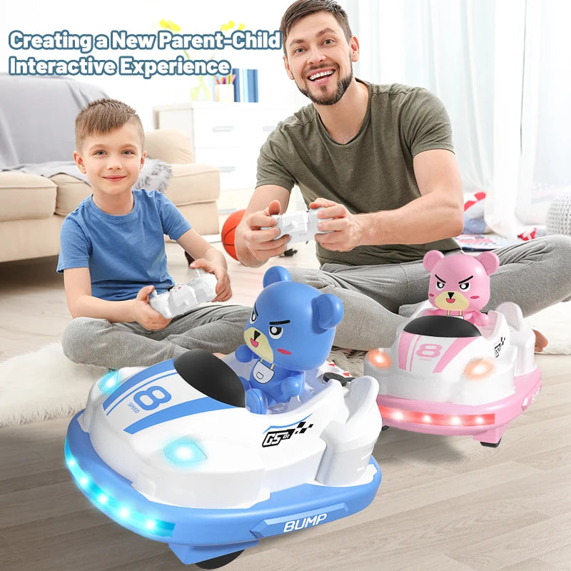 EZ Remote Control Bumper Car Sound And Light music Parent-child Competitive Interaction Go Kart Battle Boy Toys for Children