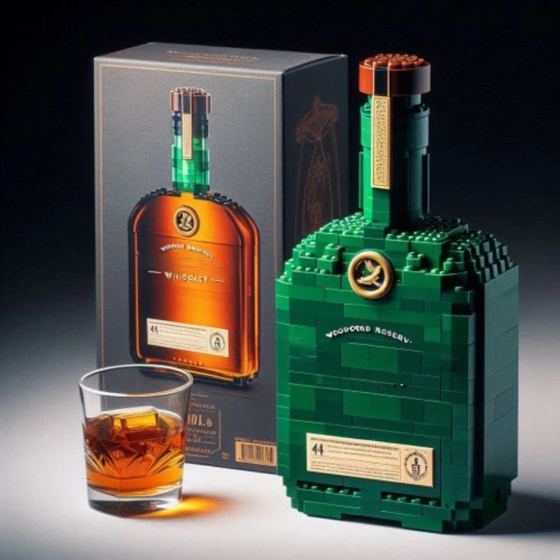 EZ 2025 NEW Building blocks whiskey bottle imported wine bottle decor set advanced wine cultural brick toy gift give friends