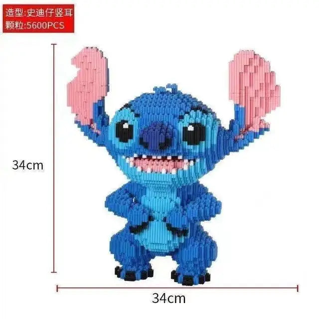 EZ Disney Building Block Stitch Giant Stitzer Assembly Toy Children's Birthday Gift Puzzle Desktop Decoration