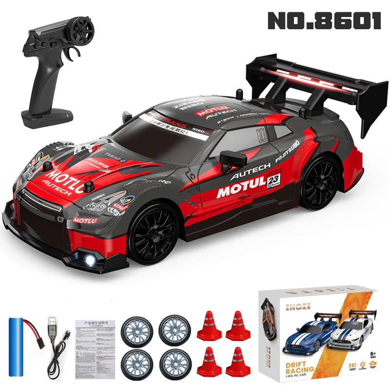 EZ 4WD Remote Control Car RC Drift 1:24 20KM/H High Speed Vehicle with LED Lights Racing Sport Toy for Adults Boys Girls Kids Gifts