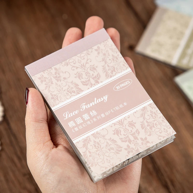 EZ 30 pcs Lace Sticker Book Decorative Scrapbooking Diary Album hand made Collage material Junk Journal Creative Background paper