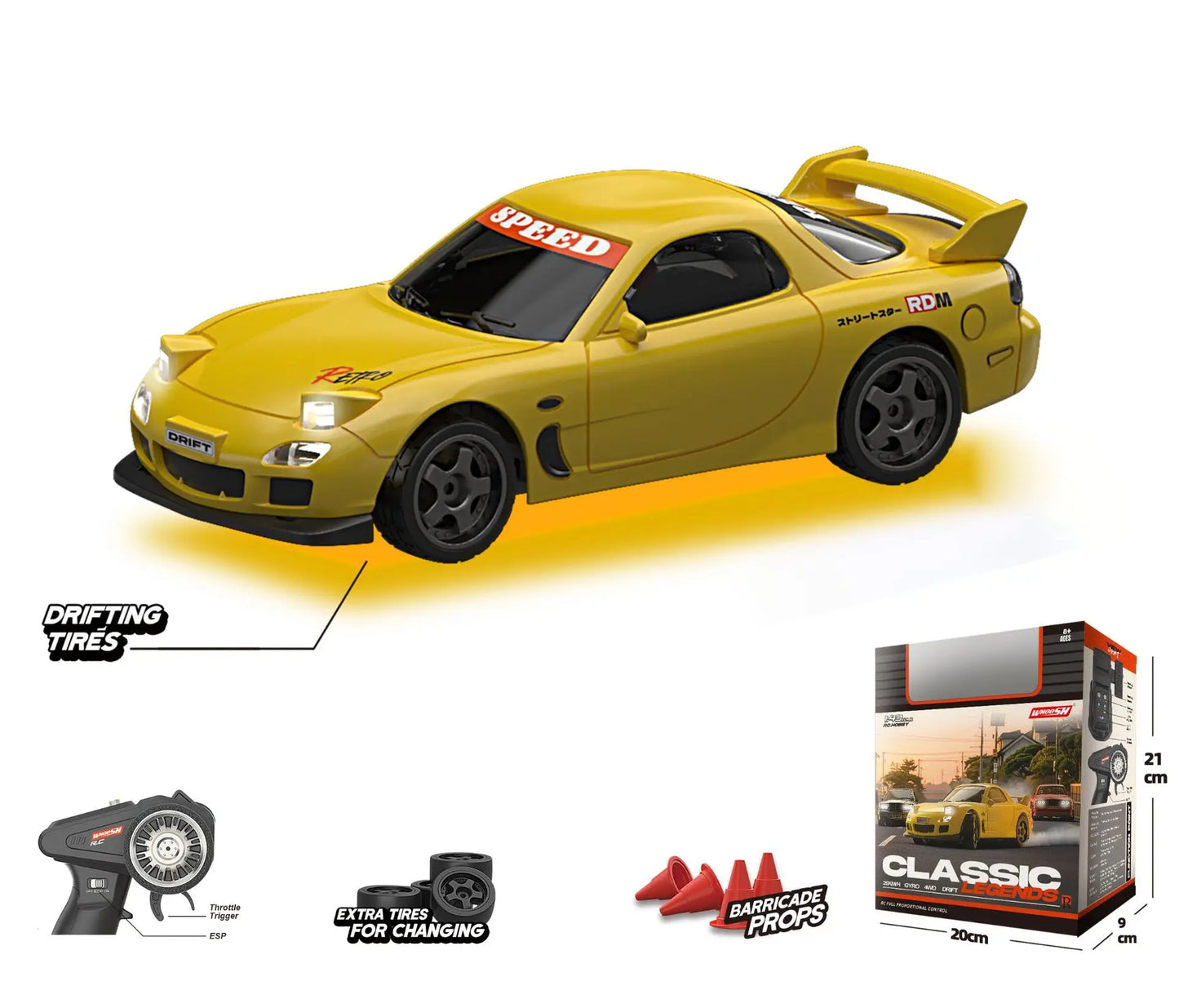 EZ Drift1/43 Mini Rc Car 2.4gq Fully Proportional 3-Speed Variable Speed Jdm Drift Remote Control Car Desktop Boychildren'Stoy Gift