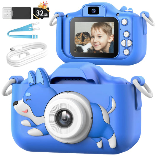 EZ Kids Camera Digital Dual Camera HD 1080P Video Camera Toys Mini Cam Color Display Children Toy For Birthday/Christmas Gift