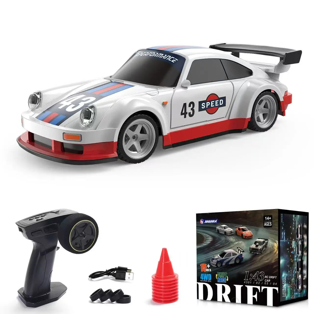 EZ 1/43 RC Car 2.4G Mini remote Control Racing Drift Car RTR 4WD Off-road High Speed Vehicle Model Toys for Kids Adults Mini Gifts