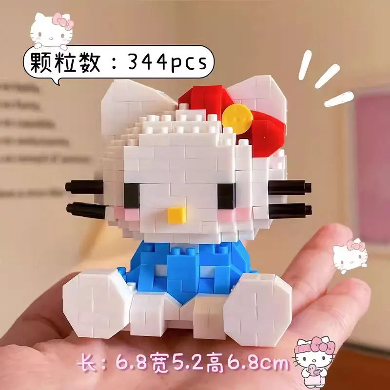 EZ KEEPPLEY Sanrio Anime Hello Kitty My Melody Cinnamoroll Pompompurin Kuromi Building Blocks Girl Kid Holiday Christmas Gift