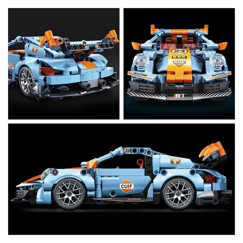 EZ 523pcs Building Blocks City Speed Car Festive Gift Giving Racing Vehicle with Super Racers Bricks Toys for Children Boy Gift