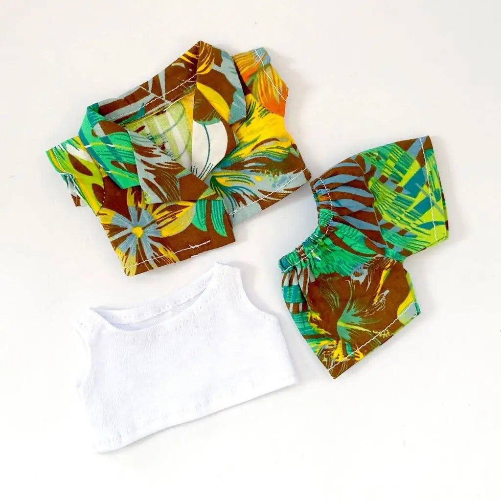 EZ Hawaii Summer Beach Style Clothes For labubu 3.0 v1/v2/v3 clothes outfits For Ropa labubu Doll Clothes Accessories