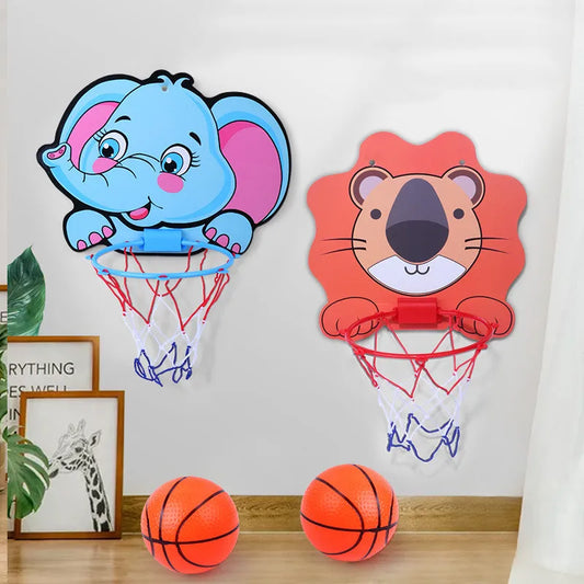 EZ Kids Basketball Hoop Kit Cartoon Creative Animals Basketball Stand Outdoor Indoor Game Sport Play Toys For Children Kids