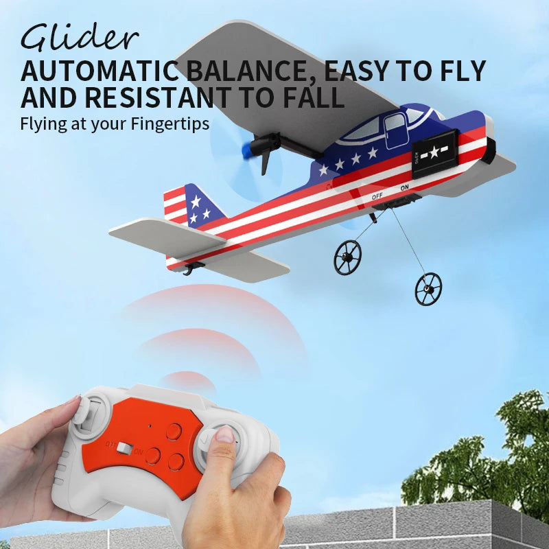 EZ Teeggi RC Foam Aircraft 2.4G Radio Control RC Glider With cool lights RC Plane EPP Foam Flying Airplane Toys For Childrens Gifts