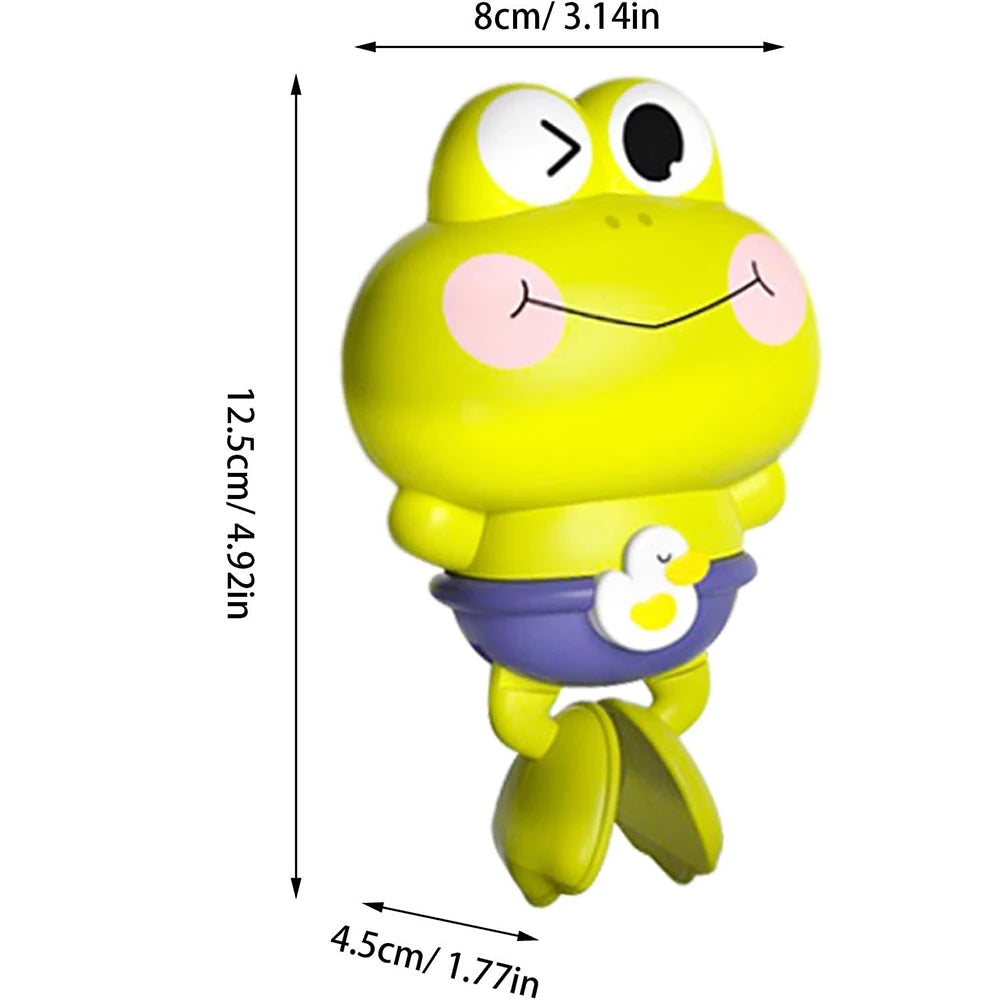 EZ Wind-Up Swimming Frog Bath Toys for Toddlers, No Battery Mold-Free ABS Montessori Water Toy for Kids