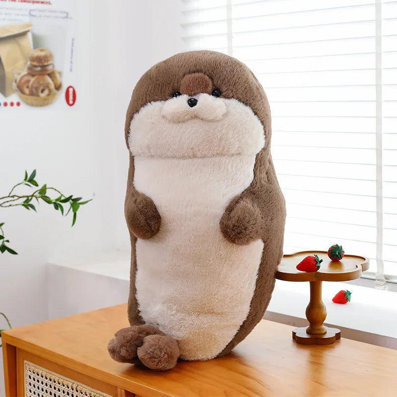 EZ New Seal Plush Toy Soft Pillow Lifelike Stuffed Marine Life Sea Otter Soft Doll Simulation Seal Cushion Christmas Birthday Gift