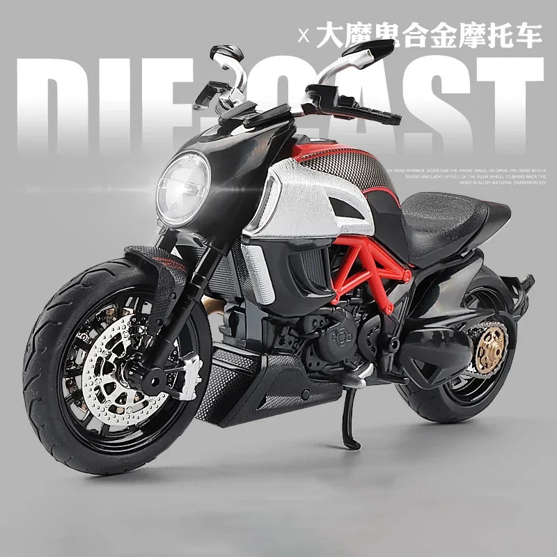 EZ 1:12 Ducati Diavel Carbon Red Die Cast Vehicles Collectible Hobbies Motorcycle Model Toys Birthday gift for children