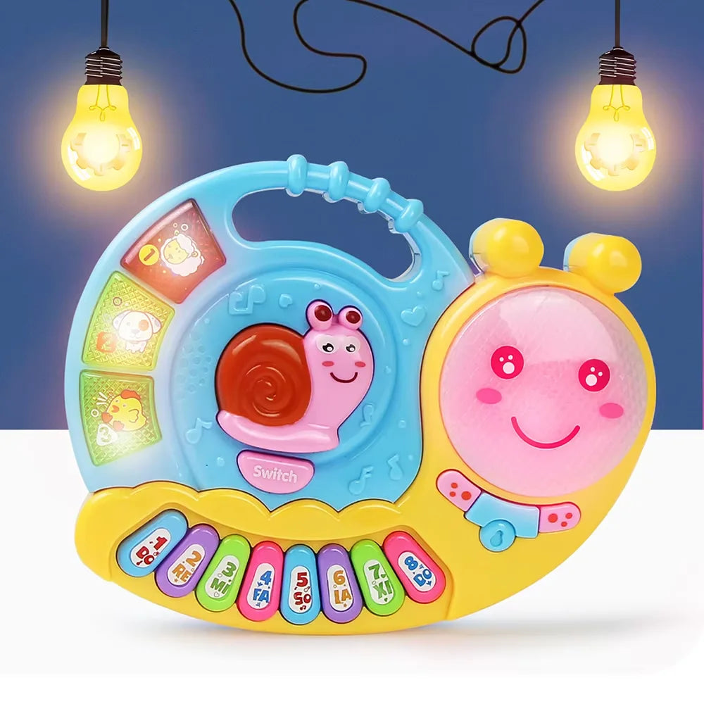 EZ Kid Cartoon Piano Keyboard Game Electronic Multifunctional Toy Animal Sound Flashing Light Baby Instrument Educational Toys Gift