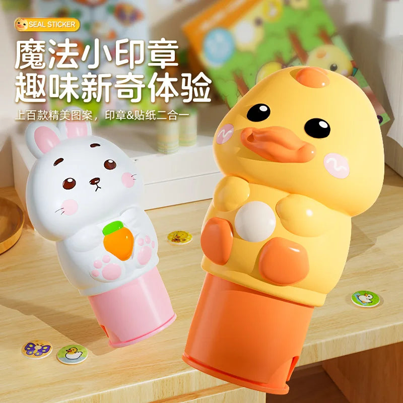 EZ Popular Children's Magic Seal Sticker Book Toy Stamp Reward Boys and Girls Cartoon Cute Rabbit