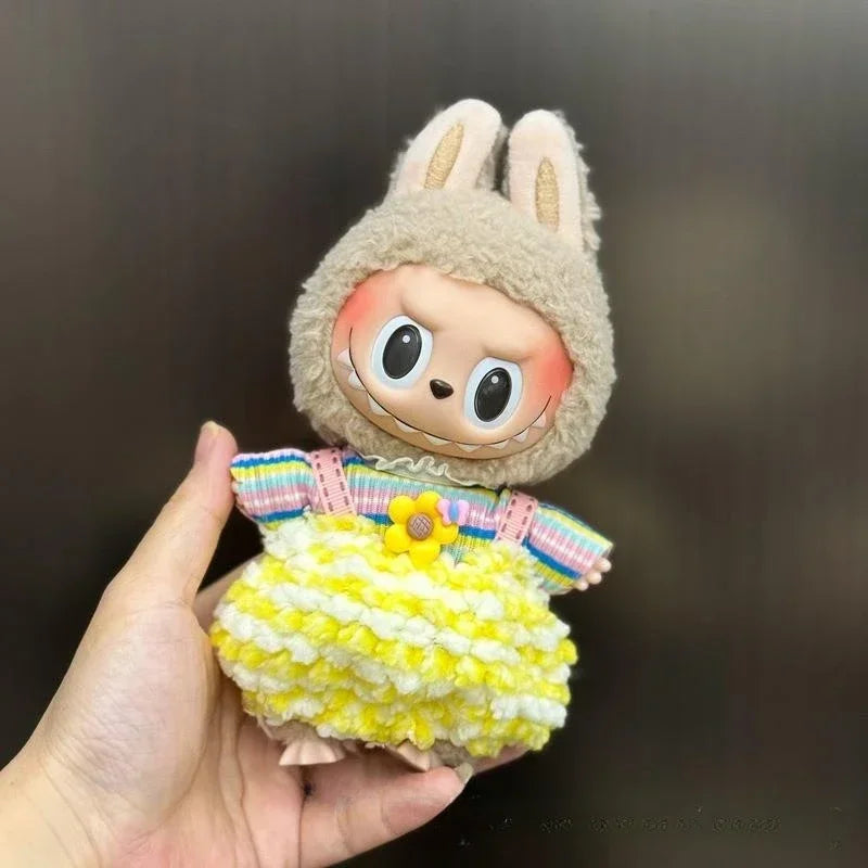 EZ Mini Plush Doll'S Clothes Outfit Accessories For Korea Kpop Exo 15-17cm Labubu Idol Overalls set Clothing Gift
