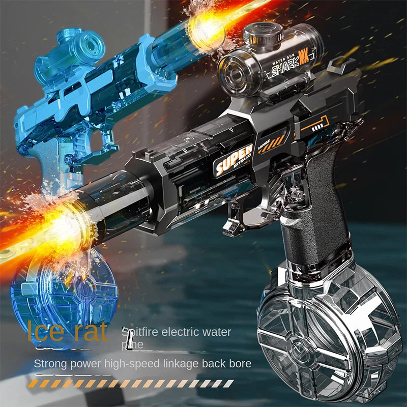 EZ Electric Water Gun With light Sprays Flame Effect Continuously High-pressure Powerful Outdoor Water Gun Toys pistolet na wode