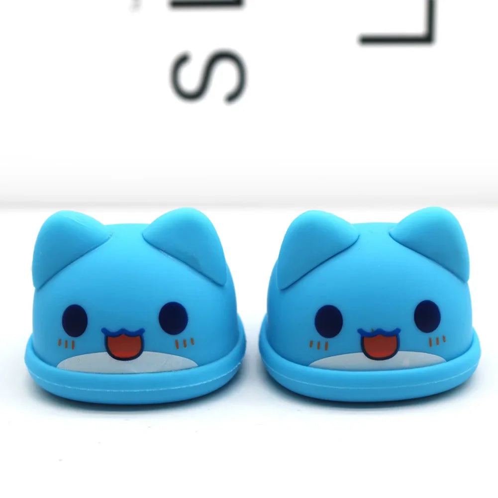 EZ Cartoon Rubber Slippers for Mini Labubu 17cm Vinyl Dolls Macaron Style