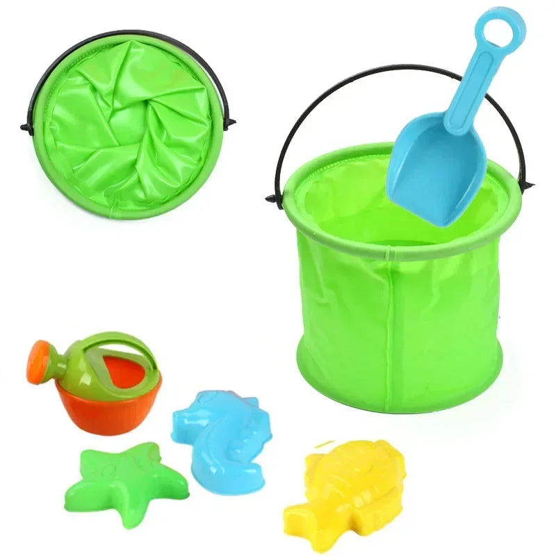 EZ Beach Sand Toy Play Bucket Toy Folding Collapsible Bucket Gardening Tool Outdoor Sand Pool Play Tool Toy Kids Summer Favor
