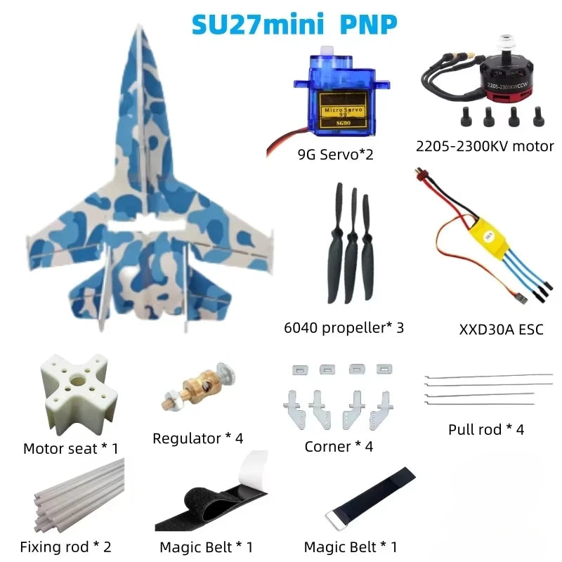 EZ Su27mini Rc Beginner Training Plane 56cm Small Model Airplane KIT Remote Control Fixed Wing Crash Resistant Magic Board Glider