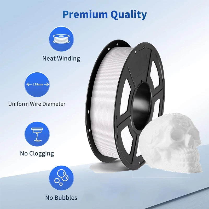 EZ PLA 3D Printer Filament, 1.75mm, Dimensional Accuracy +/- 0.02 mm,250g/500g Per Spool, Black/White/Blue/Red