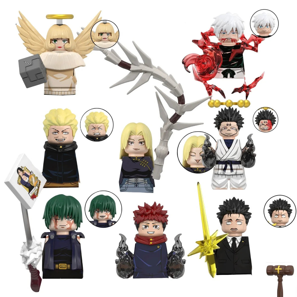 EZ Jujutsu Kaisen Anime Cartoon Gojo Satoru Itadori Yuj Fushiguro Megumi Okkostu Yuta Building Blocks Mini Action Figures Kids Toy