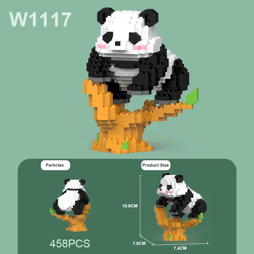 EZ Creative DIY Assemable Animal Cute MINI Chinese Style Animal Panda Building Block Educational Boy Toys For Children Model Bricks