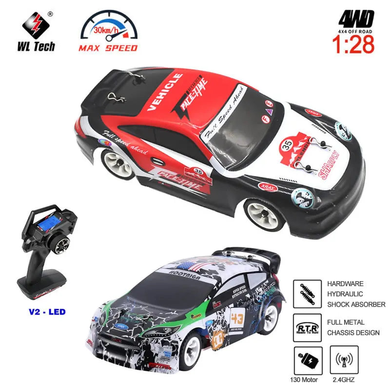 EZ WLtoys K969 K989 Pro 1:28 4WD 2.4G Mini RC Racing Car High Speed Off-Road Remote Control Drift Toys Alloy Vehicle for Kids Gift