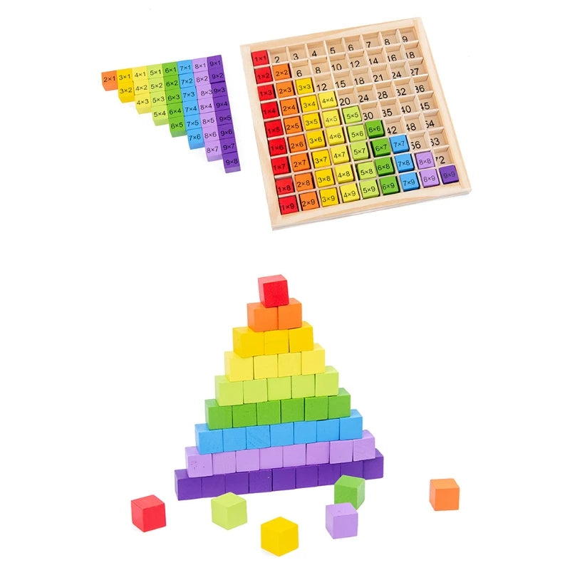 EZ Montessori Educational Wooden Math Toys For Kids Children Baby Toys 99 Multiplication Table Math Arithmetic Teaching Aids
