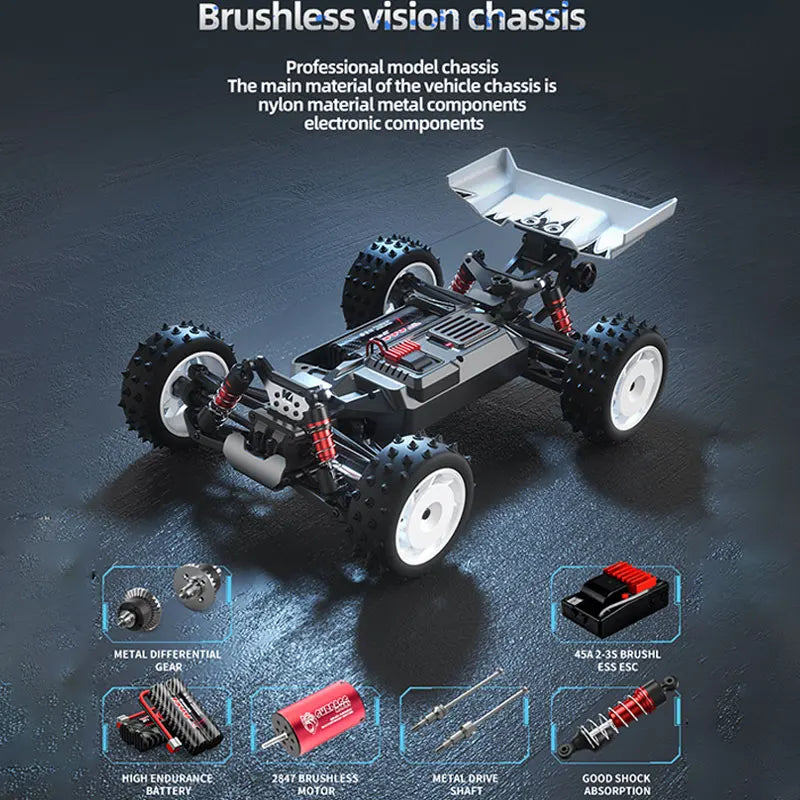 EZ S911PRO 1:16 4WD RC Car 70KM/H or 50KM/H Remote Control Cars High Speed Drift Brushless Monster Truck For Kids VS Wltoys 144001