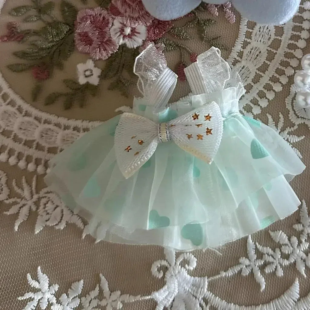 EZ Dress for 17cm Labubu Mini Plush Doll'S Clothes Outfit Accessories for Kpop Exo Labubu Idol V2 Bow Princess Dress Clothing Gift